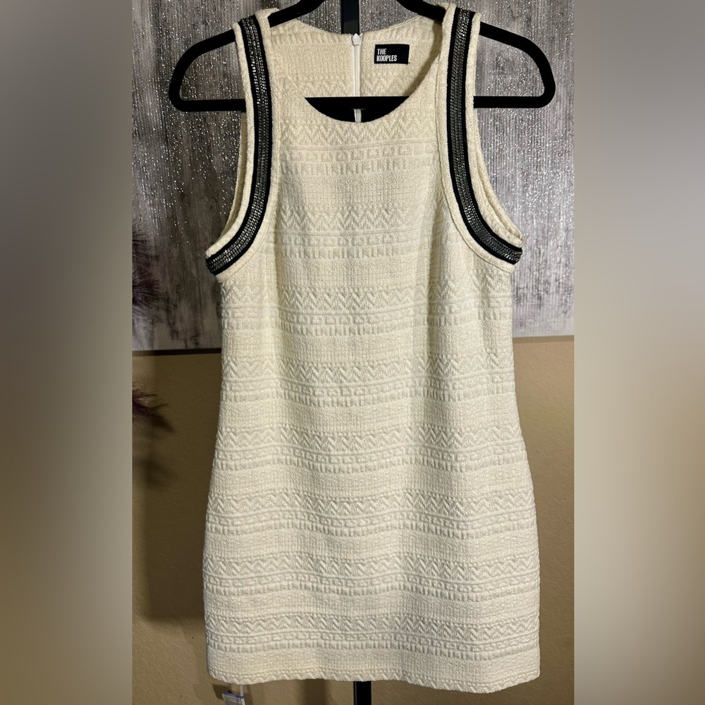 The Kooples Cream Textured Mini Dress